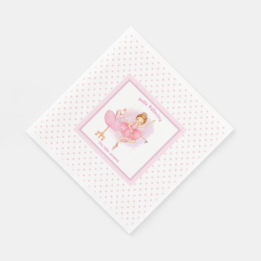 Ballerina roze witte pokkendoekjes servetten (Hoek)