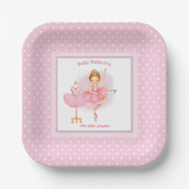 Ballerina roze witte spoeldots bord