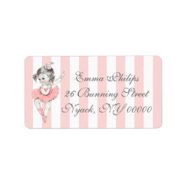 Ballerina Roze Witte Streep Ballet Etiket