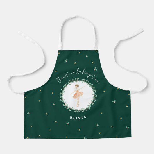 Ballerina rustieke traditionele botanische kerst schort (Voorkant)