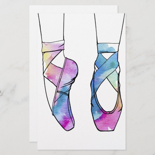 Ballerina Schattige Ballet Briefpapier (Voorkant / Achterkant)