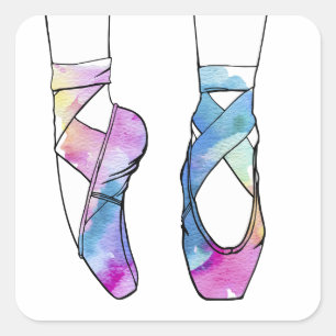 Ballerina Schattige Ballet Vierkante Sticker