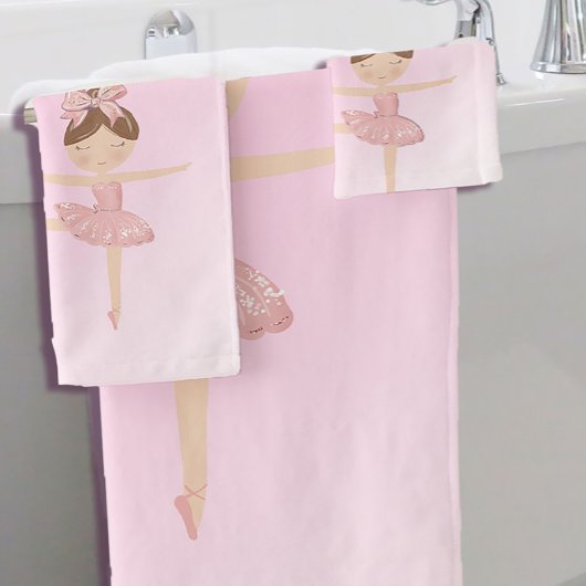 Ballerina Schattige Roze Modern Bad Handdoek
