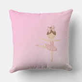 Ballerina Schattige Roze Modern Meisje Kussen (Achterkant)
