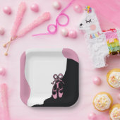 Ballerina Schoenen, 7" Vierkante Papier Bord (Feest)