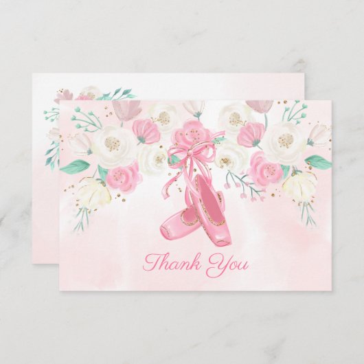 Ballerina Schoenen Bedankt Informatiekaartje (Voorkant / Achterkant)