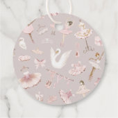 Ballerina schoenen bloemendans en twirl verjaardag bedankjes labels (Achterkant)