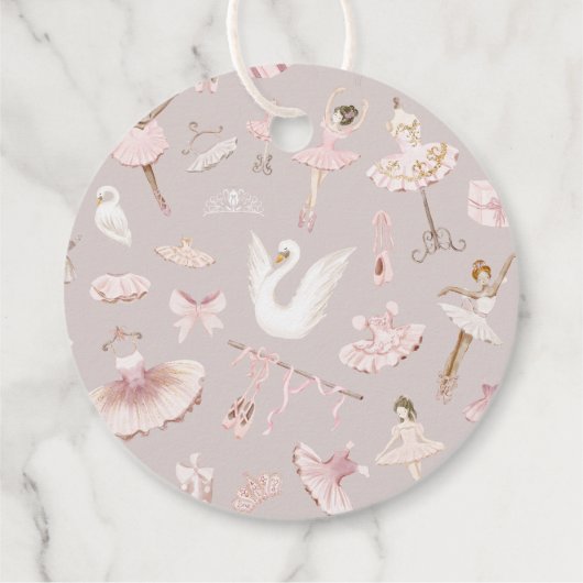 Ballerina schoenen bloemendans en twirl verjaardag bedankjes labels (Achterkant)