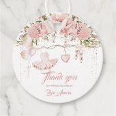 Ballerina schoenen bloemendans en twirl verjaardag bedankjes labels (Voorkant)