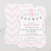 Ballerina Schoenen en Chevron Print Baby shower Kaart (Voorkant / Achterkant)