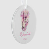 Ballerina schoenen kerstboomversier roze ornament (voorkant)