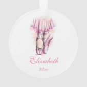 Ballerina schoenen kerstboomversier roze ornament (achterkant)