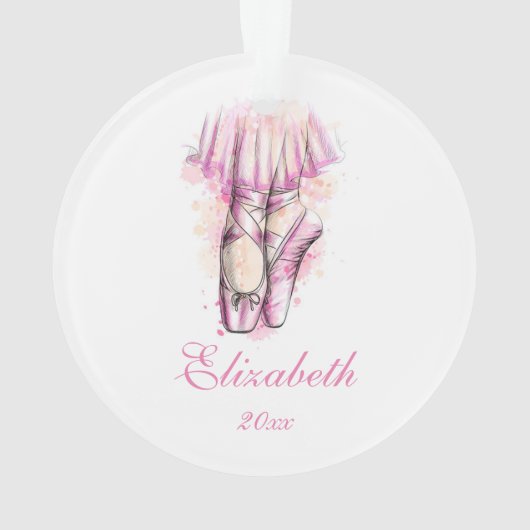 Ballerina schoenen kerstboomversier roze ornament (achterkant)
