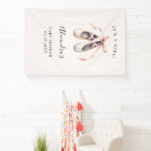 Ballerina Schoenen Roze Baby Meisje Douche Achterg Spandoek (Insitu)