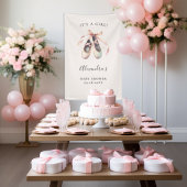 Ballerina Schoenen Roze Baby Meisje Douche Achterg Spandoek