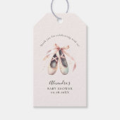 Ballerina Schoenen Roze Bow Gouden Baby Meisje Dou Cadeaulabel (Voorkant)