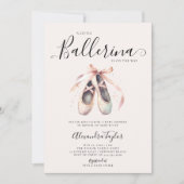 Ballerina Schoenen Roze Bow Gouden Baby Meisje Dou Kaart (Voorkant)