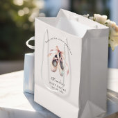 Ballerina Schoenen Roze Bow Gouden Baby Meisje Dou Medium Cadeauzakje