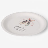 Ballerina Schoenen Roze Bow Gouden Baby Meisje Dou Papieren Bordje (Gekanteld)