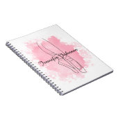 Ballerina Schoenen Roze Waterverf met Naam Notitieboek (Rechterzijde)