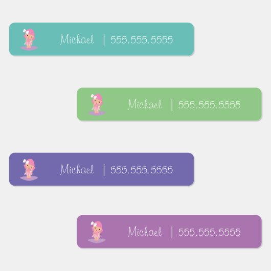 Ballerina School Class Lunch Naam Nummer Labels (Groep)