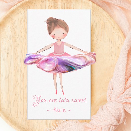 Ballerina Scrunchie Party Favor Kaart