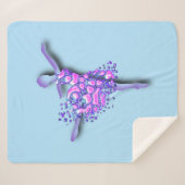 Ballerina Sherpa Blanket Ballet Dancer Vrouw Deken (Voorkant (horizontaal))
