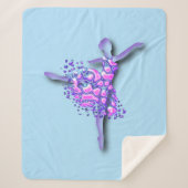 Ballerina Sherpa Blanket Ballet Dancer Vrouw Sherpa Deken (Voorkant)