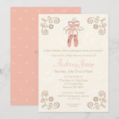 Ballerina Shoes Ballet Baby Girl Shower Kaart (Voorkant / Achterkant)