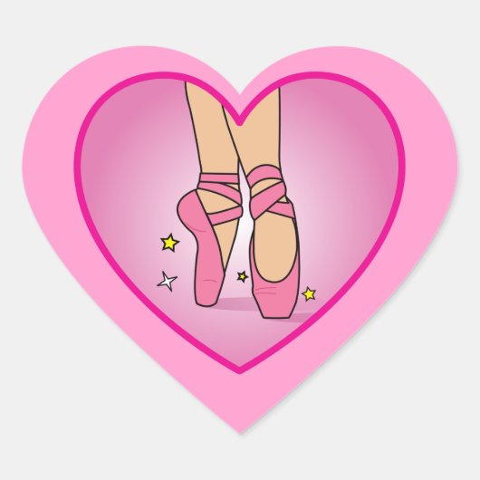 Ballerina Shoes: Hartslag op hartstik Hart Sticker (Voorkant)