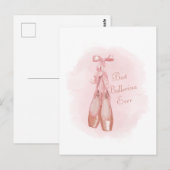 Ballerina Shoes Pastel Pink Thmed Briefkaart (Voorkant / Achterkant)
