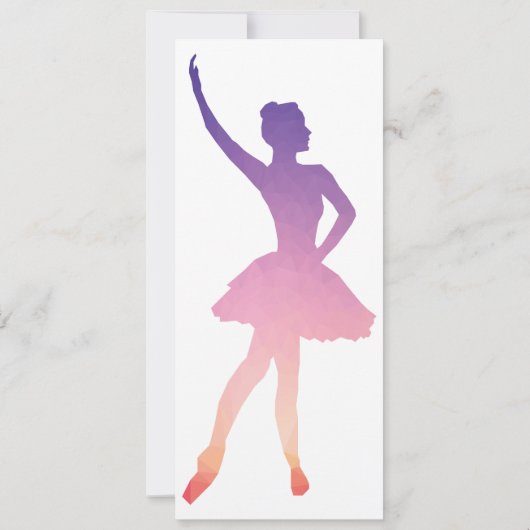 Ballerina silhouet ballet recital dansschool kaart (Achterkant)