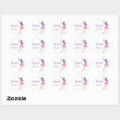 Ballerina silhouet, ombre kleuren, balletliefhebbe ronde sticker (Vel)