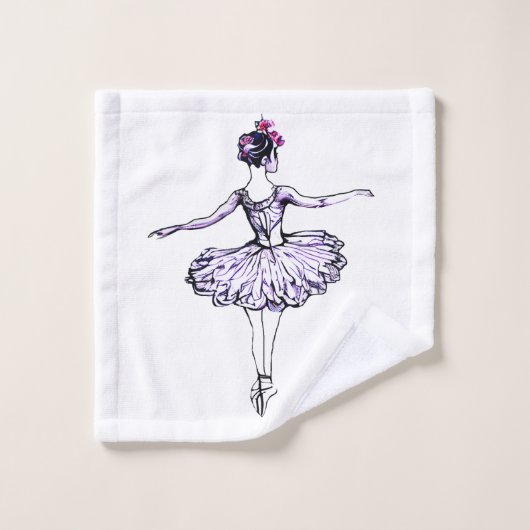 Ballerina Silhouette Bad Handdoek (Wasdoekje)