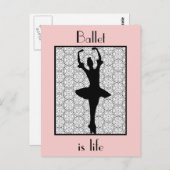 Ballerina Silhouette Ballet is het leven Briefkaart (Voorkant / Achterkant)