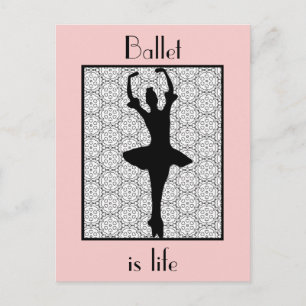 Ballerina Silhouette Ballet is het leven Briefkaart