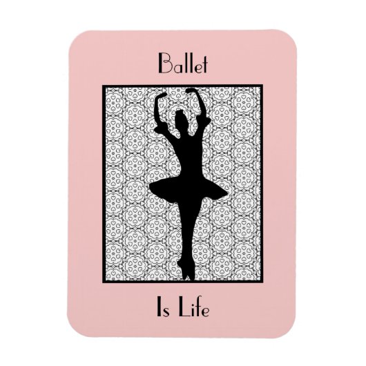 Ballerina Silhouette Ballet is het leven Magneet (Verticaal)