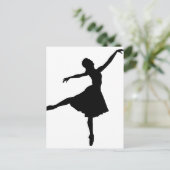 Ballerina Silhouette Briefkaart (Staand voorkant)