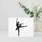 Ballerina Silhouette Briefkaart (Staand voorkant)