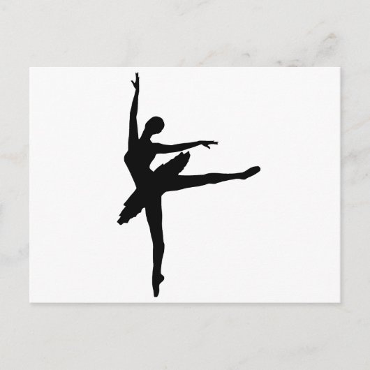 Ballerina Silhouette Briefkaart (Voorkant)