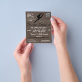 Ballerina Silhouette, Dance Lesson Adverteren Flyer (Hand)