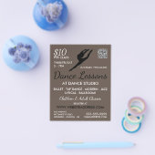 Ballerina Silhouette, Dance Lesson Adverteren Flyer (Enkel)