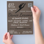 Ballerina Silhouette, Dance Lesson Adverteren Flyer (Hand)