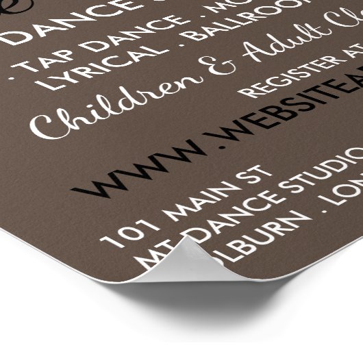 Ballerina Silhouette, Dance Lesson Adverteren Poster (Hoek)