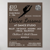 Ballerina Silhouette, Dance Lesson Adverteren Poster (Voorkant)