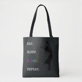 Ballerina Silhouette Dance Quote Zwart Tote Bag