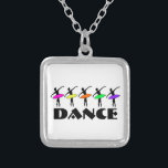 Ballerina Silhouette Dancer Dance Ballet Ketting<br><div class="desc">Ketting heeft een originele dansbeschrijving van een rij gedempt ballerinas,  elk met een kleurrijke neontuu.</div>