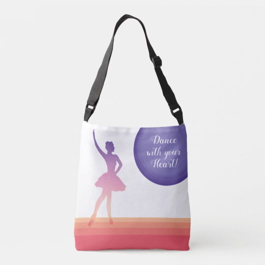 Ballerina silhouette dans polygonal kleurenontwerp crossbody tas (Achterkant)