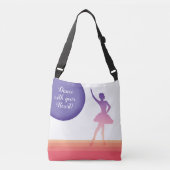 Ballerina silhouette dans polygonal kleurenontwerp crossbody tas (Voorkant)