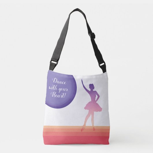 Ballerina silhouette dans polygonal kleurenontwerp crossbody tas (Voorkant)